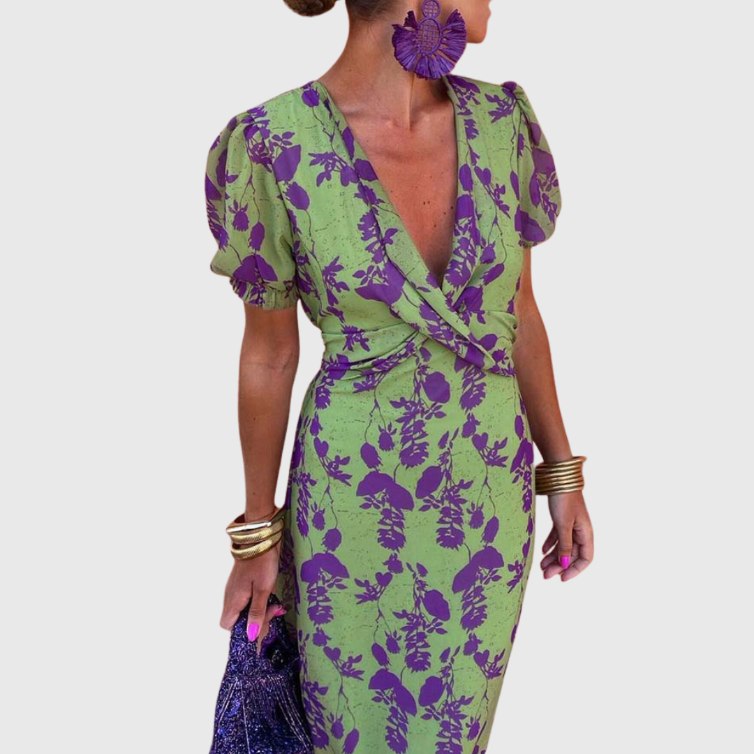 SOFÍA | VESTIDO MIDI ESTAMPADO Y ELEGANCIA DEFINIDA