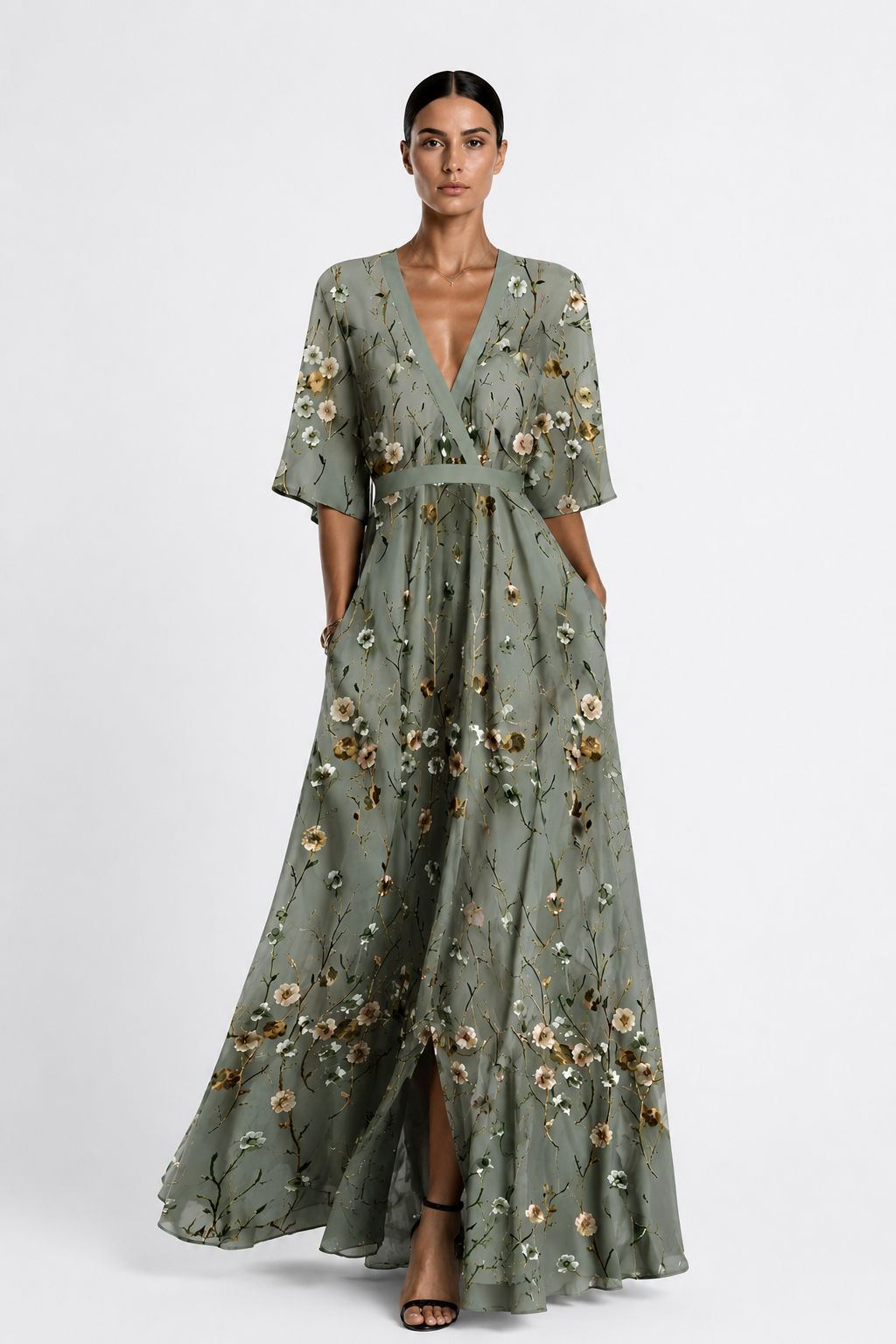 AMELIA | VESTIDO FLORAL DE CORTE ELEGANTE
