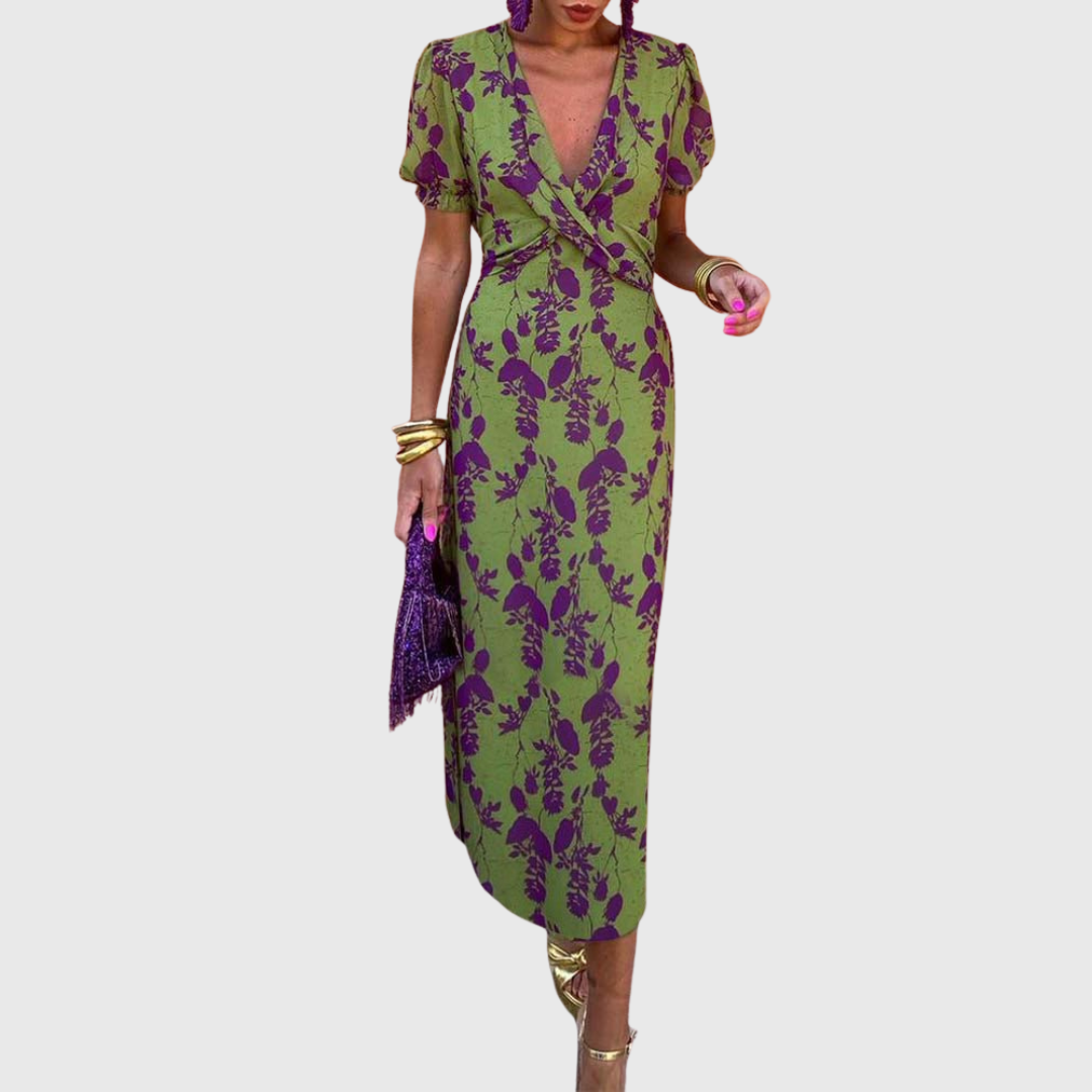 SOFÍA | VESTIDO MIDI ESTAMPADO Y ELEGANCIA DEFINIDA