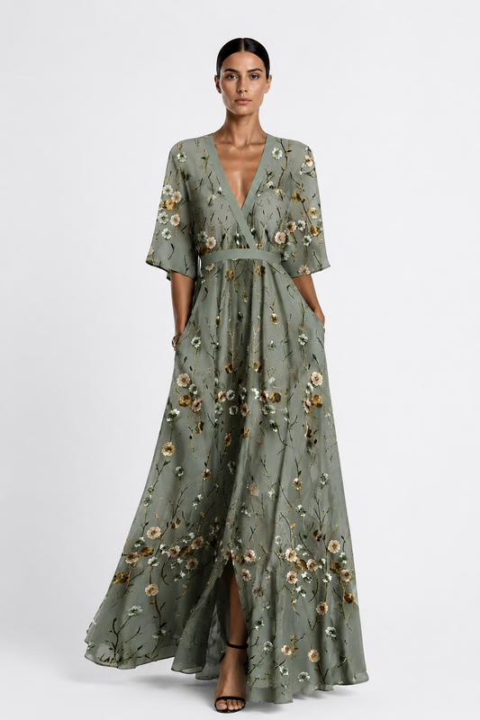 AMELIA | VESTIDO FLORAL DE CORTE ELEGANTE